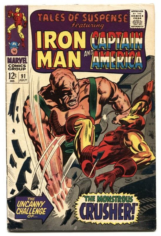 TALES OF SUSPENSE #91 comic book 1967-IRON MAN-Captain America-VG