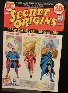 Secret Origins #1 (Mar-73) FN/VF+ Mid-High-Grade Superman, Batman, Flash