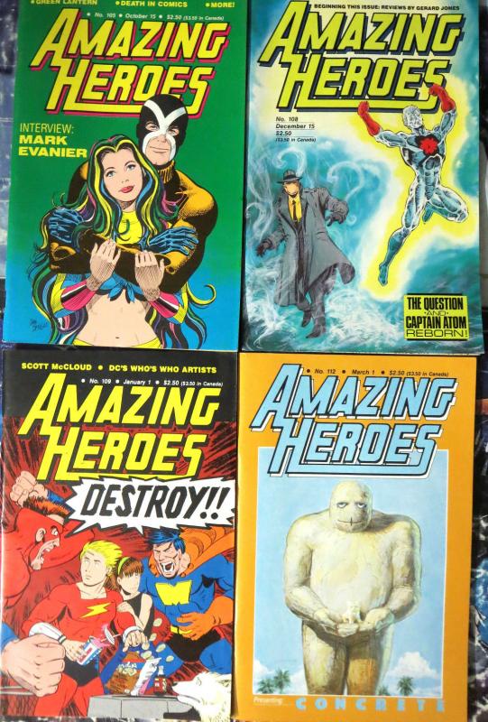 AMAZING HEROES #21-143, 30 diff (1983-1988)-history of comics YOU ARE THERE F/+