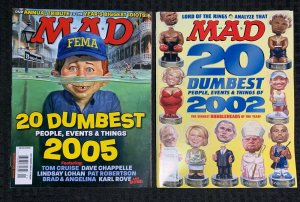 2003 2006 MAD Magazine #425 & 461 FN/FN+ Dumbest People Events Things LOT of 2