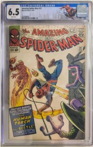 The Amazing Spider-Man #21 (CGC 6.5, 1965) Human Torch App