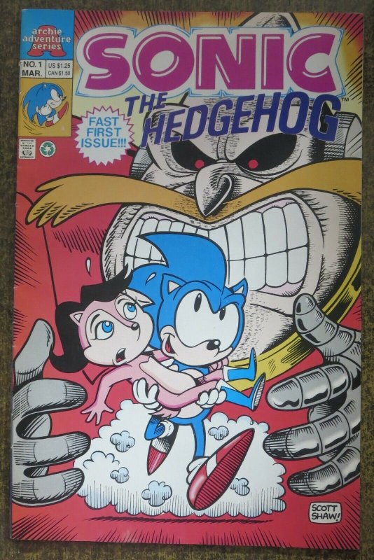 SONIC THE HEDGEHOG #1 (Archie,3/1993- Mini-Series) F-VF (Fine-Very Fine)