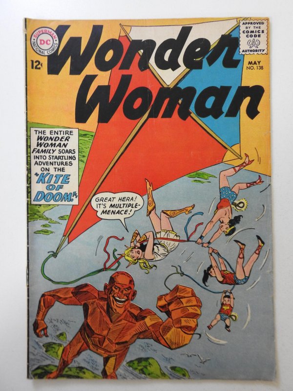 Wonder Woman #138 (1963) VG Cond 1 in tear fc, centerfold detached bottom staple