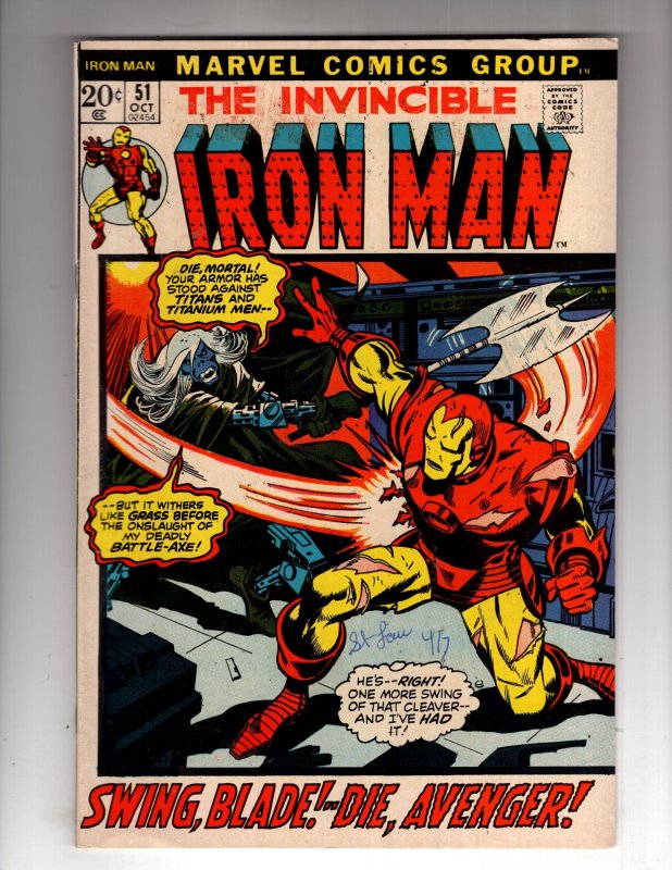 Iron Man #51 (1972)  The Cyborg Sinister! ~ Bronze MARVEL  / ID#30