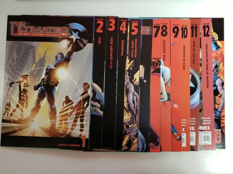 Ultimates (Marvel 2002) #1,2,3,4,5,6,7,8,9,10,11,12,13 Mark Millar Bryan Hitch 