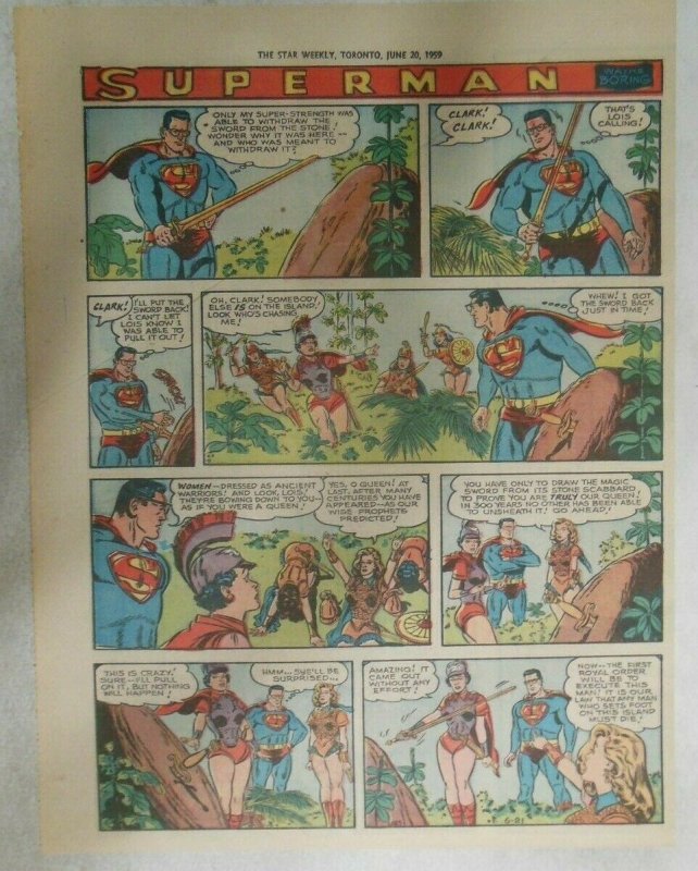 bvSuperman Sunday Page #1025 by Wayne Boring from 6/21/1959 Tabloid Page Size