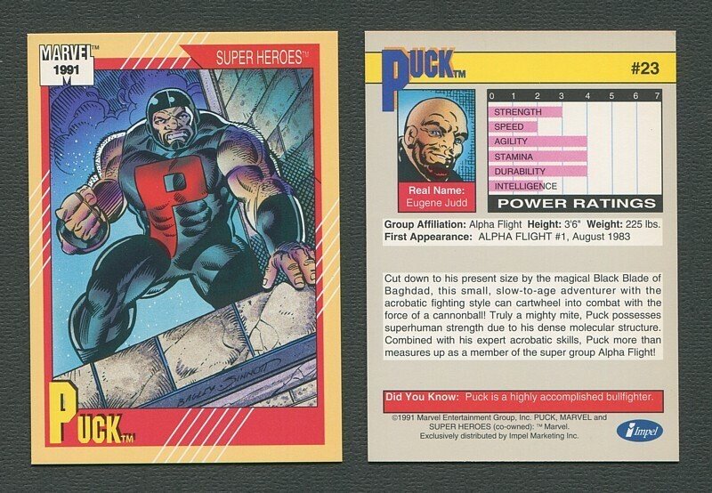 1991 Marvel Comics II  Card  #23 ( Puck )  NM-MT+