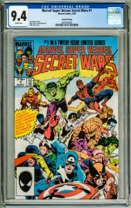 Marvel Super Heroes Secret Wars #1 CGC 9.4! White Pages! Second Print!