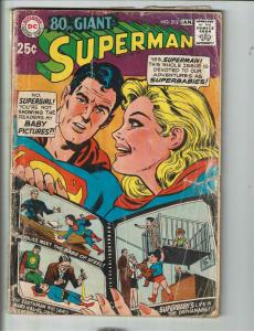 Superman # 212 GD/VG DC Comic Book Giant Size G-54 Supergirl Batman Flash TD1