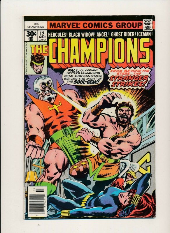 Marvel 1977 THE CHAMPIONS#12 Ghost Rider/Iceman/Black Widow F/VF (PF889)
