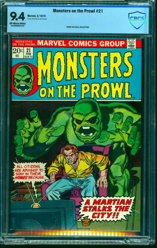 Monsters on the Prowl #21 CBCS NM 9.4 Off White to White