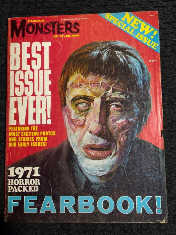 1971 FAMOUS MONSTERS Fearbook Magazine GD+ 2.5 Boris Karloff / Frankenstein