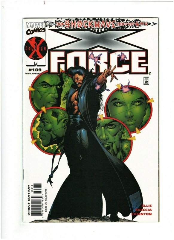 X-Force #109 VF/NM 9.0 Newsstand Marvel Comics 2000 Ellis & Portacio, Domino 