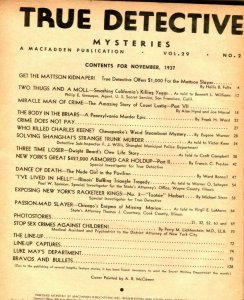 True Detective Mysteries Magazine November 1937