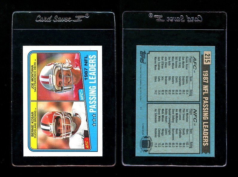 1988 Topps Joe Montana #215 Passing Leader  MINT