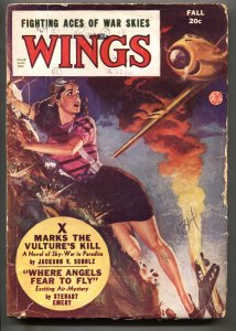 Wings Fall 1946-Fiction House-Good girl art cover-Pulp Magazine