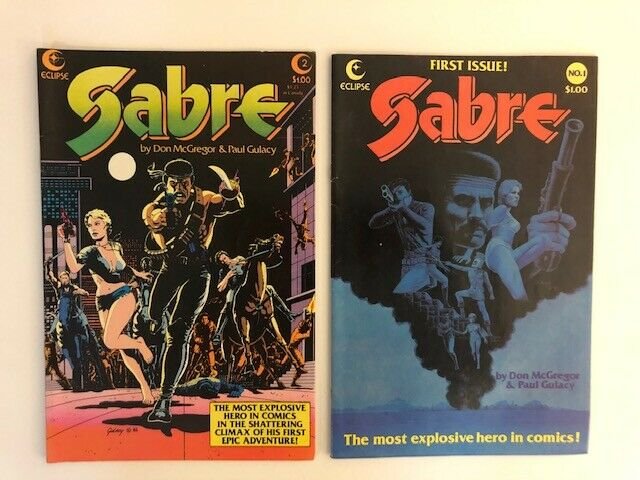 LOT of 8-Eclipse Comics SABRE #1-4,6,8-10 VERY FINE (A91)