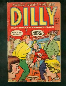 DILLY #1 1953-CHARLES BIRO-FOOD FIGHT COVER-LEV GLEASON VG