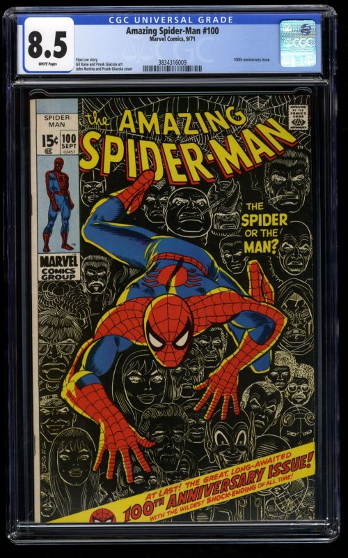 Amazing Spider-Man #100 CGC VF+ 8.5 White Pages