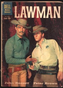 Lawman #3 1960- Dell Western- John Russel &Peter Brown photo cover-TV series-G