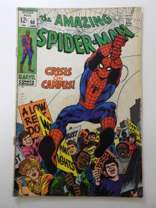 The Amazing Spider-Man #68 (1969) Marvel's Web Slinger! Solid GVG Condition
