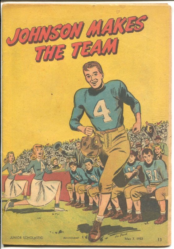 Johnson Makes The Team #13 1952-football cover-WWII-Hitler-FN