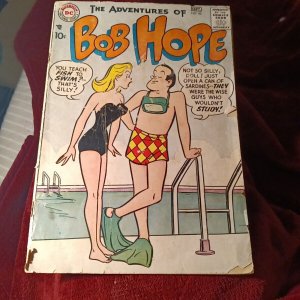Adventures Of Bob Hope #46-1957-DC-swimsuit cover-Owen Fitzgerald-good girl art