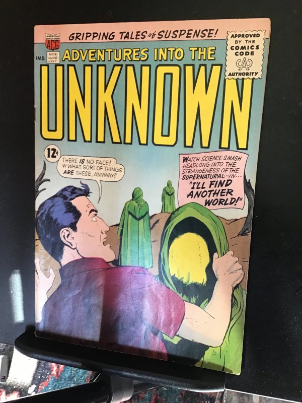 Adventures into the Unknown #141 (1963) find another world! Mid high grade FN/VF