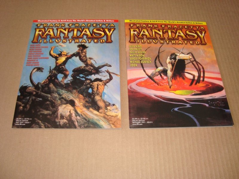 FRANK FRAZETTA FANTASY ILLUSTRATED 1-8 PLUS VARIANTS (1998 QUANTUM CAT)