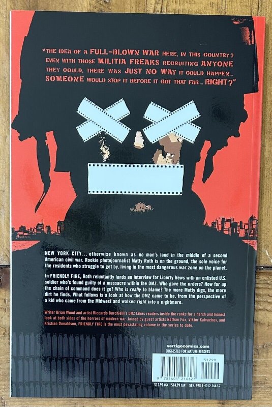 DMZ Volume 4 Friendly Fire Vertigo Trade Paperback