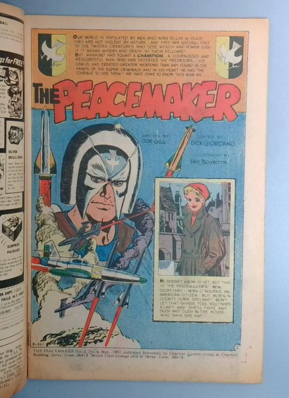 Peacemaker #4 VG Origin of the Peacemaker Charlton 1967 BW1