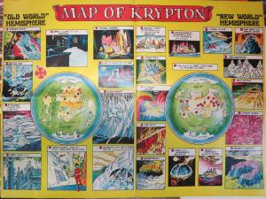 Amazing World of Superman- Map of Krypton! 1973 Bronze Age Rich + Storied Planet