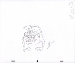 Tazmanian Devil Animation Pencil Art - 13-19 - Wrapped Around