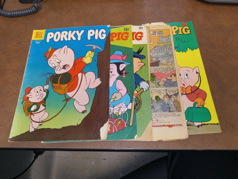 Porky Pig 5 Issue Silver Bronze Age Comics Lot Run Set Collection gold key