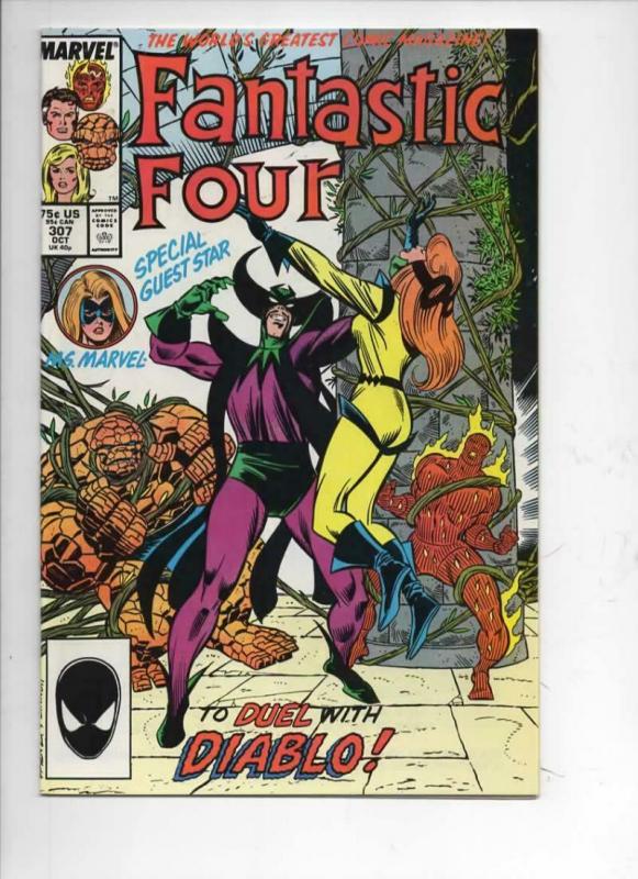 FANTASTIC FOUR #307 NM- Diablo, Buscema, 1961 1987 Marvel, more FF in store