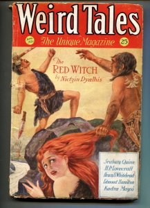 Weird Tales 4/1932-caveman cover-HP Lovecraft-Pulp Magazine