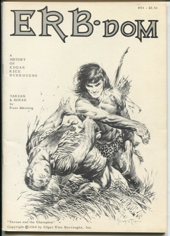 ERB-dom #85 1975-early Burroughs & Tarzan fanzine-buy/sell ads-Frazetta-VF 