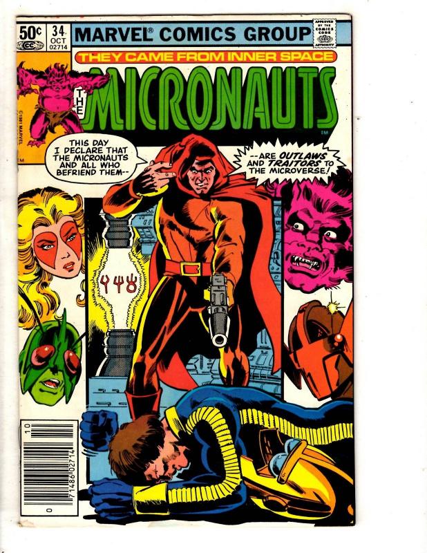 Lot Of 7 Micronauts Marvel Comic Books # 31 32 33 34 35 36 37 Inner Space RJ6