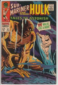 Tales to Astonish #92 (Jun-67) VF+ High-Grade Incredible Hulk, Namor