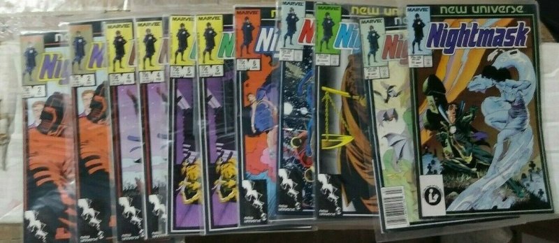 nightmask # 2 2 4 4 5 5 6 7 8 9 11  1987 new universe marvel