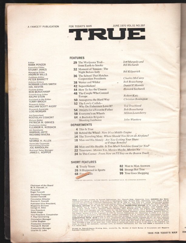 True 6/1970-Bicycle race cover-Night Before The Indy 500-Marijuana Trail