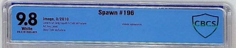 Spawn 196 Image 2010 CBCS 9.8 Violator McFarlane Liefeld Capullo Equals Top CGC