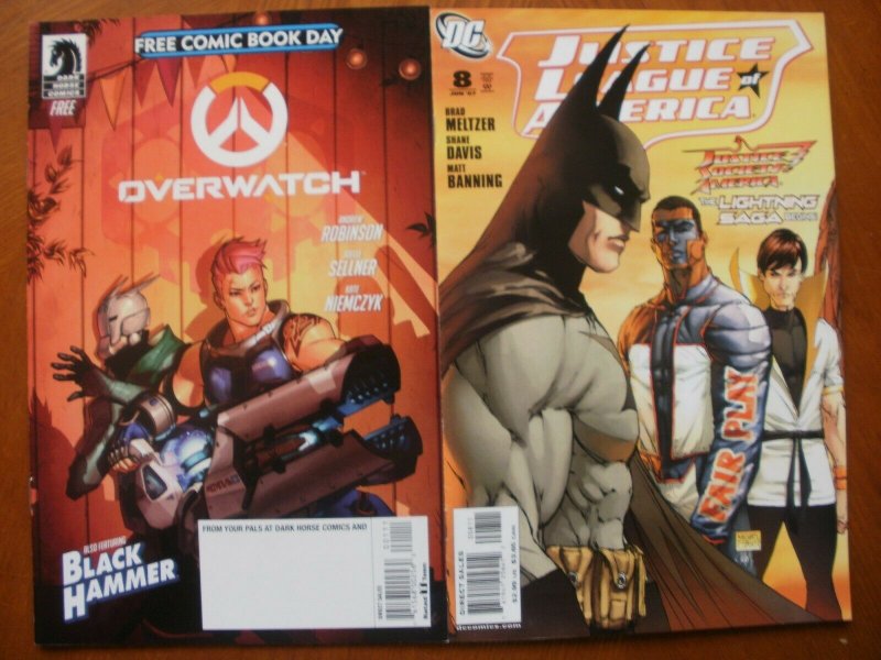 2 Near-Mint Comic: Drk Horse OVERWATCH FCBD & JUSTICE LEAGUE OF AMERICA #8 (2007