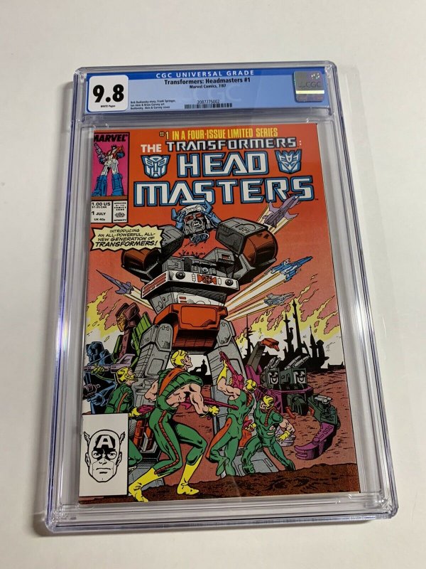 Transformers Headmasters 1 Cgc 9.8 White Pages Marvel 1987