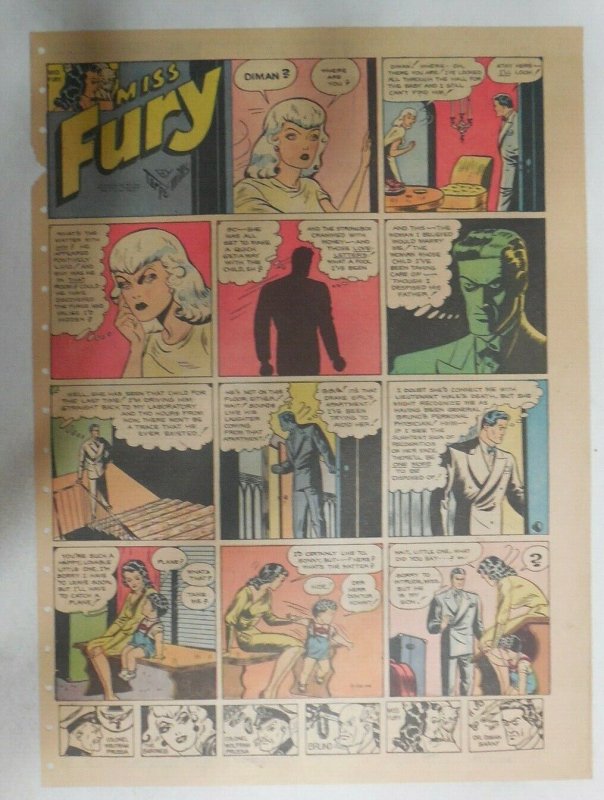 Miss Fury Sunday by Tarpe Mills from 11/26/1944 Size: 11 x 15  Very Rare Year #4