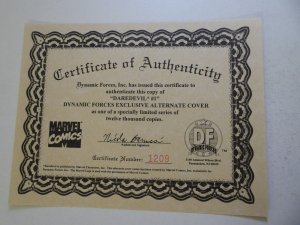 Daredevil #1 Dynamic Forces Cover (1998) W/ CoA! VF+ Condition!
