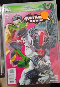 BATMAN AND ROBIN # 24 2011 DC COMICS red hood gullem march cover