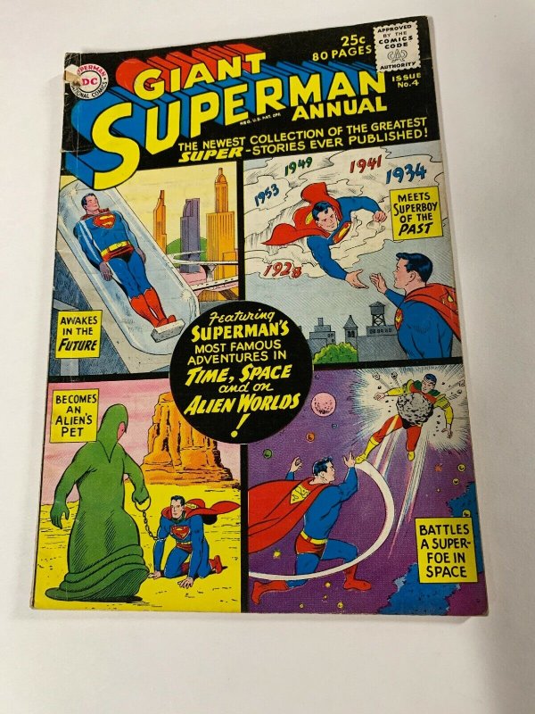 Giant Superman Annual 4 2.0 Gd Good Hole Punched Dc Silver Age