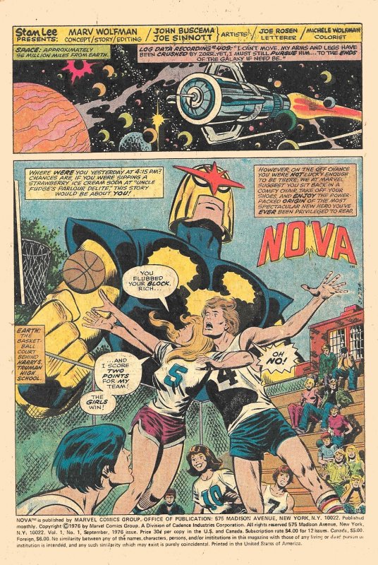 NOVA #1, 2, & 3 (1976) 8.0 VF  Marv Wolfman! John Buscema! Joe Sinnott!