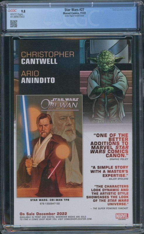 Star Wars #27 CGC 9.8 Christopher Action Figure Variant Nute Gunray Marvel 2022